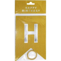 Гірлянда "Happy Birthday" стрази золото