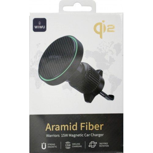 Автомобільний тримач для телефону Wiwu CH-325 + бездротова зарядка, 15W, black