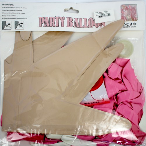 Набір кульок повітр. для фотозони "Рожевий з бантиками" №QQL-1848(10)