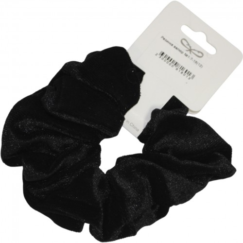 Резинка велюр чорна №3-8-18(12)