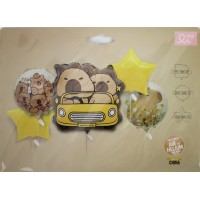 Набір кульок повітр. фольг. "Капібара на авто" 5шт №16007/ТХ-437(10)