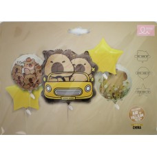 Набір кульок повітр. фольг. "Капібара на авто" 5шт №16007/ТХ-437(10)