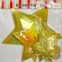 Гірлянда декор "Зірка" велика золото №16233(12)