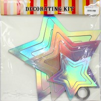 Гірлянда декор "Зірка" велика срібло №16233(12)