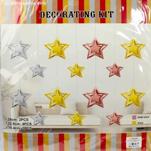 Гірлянда декор "Зірка" велика срібло №16233(12)