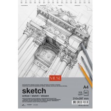 Блок для ескізів та малювання пруж. 50/115 А4 "Muse" №PB-SC-050-333(4)