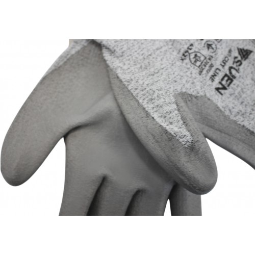Рукавиці синт. "Anticut" сірі з сірим з поліуретановим покриттям р,10 "б" ACL9330 №69330