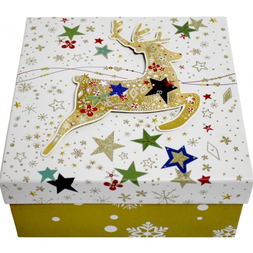 Коробка подарункова 20х20х9,5см оливкова №279-29-L