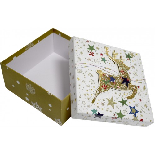 Коробка подарункова 20х20х9,5см оливкова №279-29-L