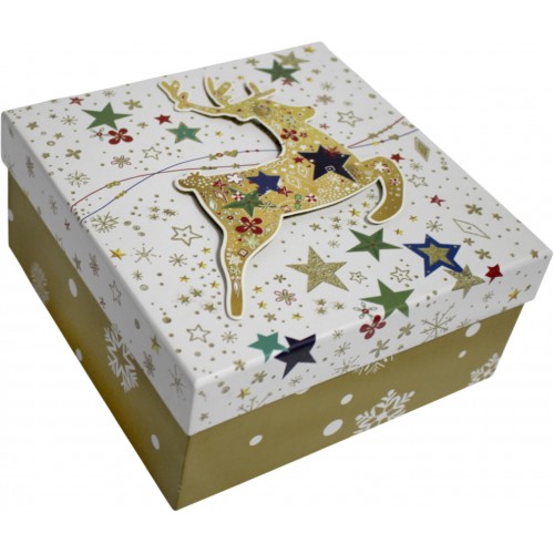 Коробка подарункова 20х20х9,5см оливкова №279-29-L