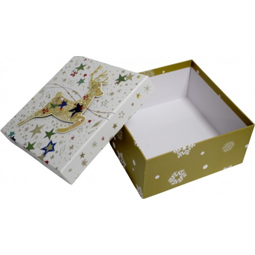 Коробка подарункова 15,5х15,5х7,5см оливкова №279-29-S