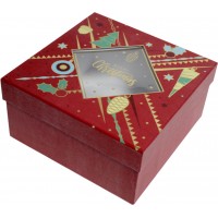 Коробка подарункова 19х19х9,5см червона №730-15-L