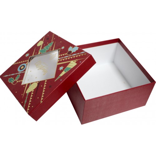 Коробка подарункова 19х19х9,5см червона №730-15-L