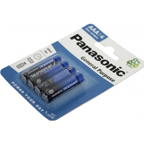 Батарейки Panasonic General Purpose R-03/блістер 4шт (12)(60)