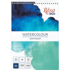 Скетчбук пруж. 32/200 А5 бірюзовий №6900501/Rosa Studio/
