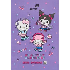 Нотний зошит А4 20арк. Hello Kitty №HK26-404/Kite/(10)