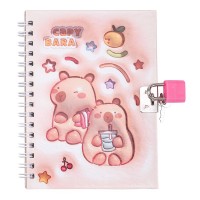 Блокнот пруж. бок. В6 48арк. кліт. із замком асорті"Kids line. Capybara2" №ZB.700006/Zibi/