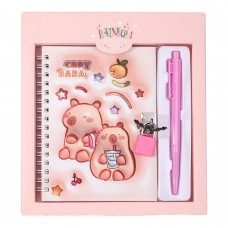 Блокнот пруж. бок. А5 48арк. кліт. із замк. і ручк."Kids line. Capybara" №ZB.700011/Zibi/