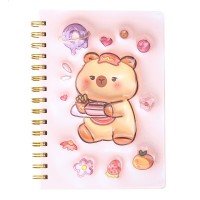 Блокнот пруж. бок. А5 80арк. кліт. тв. обкл. асорті "Kids line. Capybara" №ZB.700010/Zibi/