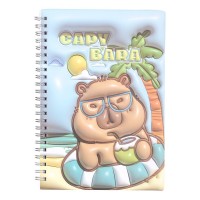 Блокнот пруж. бок. А5 70арк. кліт. тв. обкл. асорті "Kids line. Capybara" №ZB.700025/Zibi/