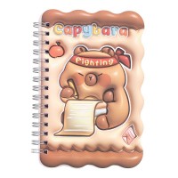 Блокнот пруж. бок. А6 60арк. кліт. тв. обкл. асорті "Kids line. Capybara" №ZB.700026/Zibi/