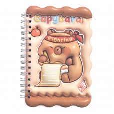 Блокнот пруж. бок. А6 60арк. кліт. тв. обкл. асорті "Kids line. Capybara" №ZB.700026/Zibi/