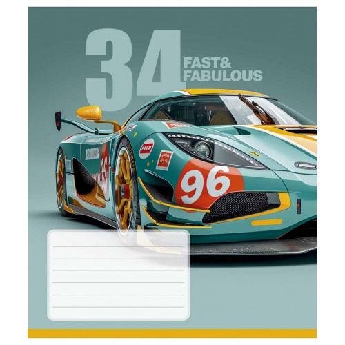 Зошит 18арк. кліт. Школярик "Fast&Fabulous" ВД-лак №018-3683K(25)(250)