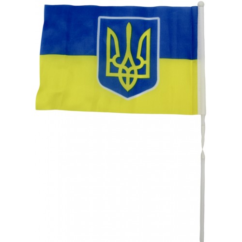 Прапорець України герб 21х14см №780011(10)(2500)