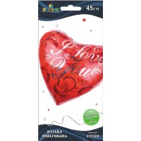 Кулька повітр. фольгована "Серце червоне I love you" 45см №835508/Pelican/(1)(5)