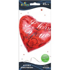 Кулька повітр. фольгована "Серце червоне I love you" 45см №835508/Pelican/(1)(5)