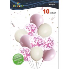 Набір кульок повітр. латексних 12"/30см "Рожева ніжність" 10шт вінтажний №837414/Pelican/