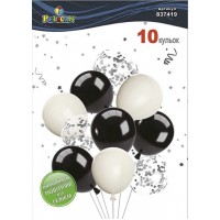 Набір кульок повітр. латексних 12"/30см "Чорно- біла класика" 10шт вінтаж №837419/Pelican/