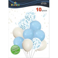 Набір кульок повітр. латексних 12"/30см  "Блакитна ніжність" 10шт макарун №837428/Pelican/