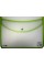 Папка-конверт "Optima" №O35259 А4 на кнопці салатовий кант, прозора(1)(30)