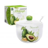 Цукорниця керам. "Авокадо" 0,45л з ложкою №2242-21/S&T/(48)