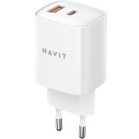 Зарядний пристрій Havit №UCP019 20W USB-A+USB-C швидка зарядка white