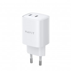 Зарядний пристрій Havit №UC45 PD45W 2xUSB-C швидка зарядка white