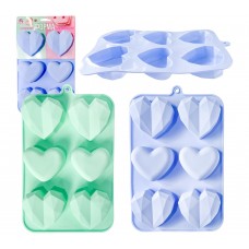 Форма для кекса силікон "Серце" 6шт 27,5х16,5см №3200-71/S&T/