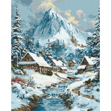 Картини по номерах акрил. "Новорічний краєвид" 40х50см №KHO6420/Ідейка/