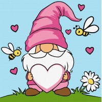 Картини по номерах акрил. для дітей "Закоханий гном" 25х25см №KHO1179/Ідейка/