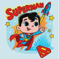 Картини по номерах акрил. для дітей "Superman: Політ до зірок" 25х25см №KHO1341/Ідейка/