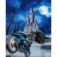 Картини по номерах акрил. "Batman: Batcycle з фарбами металік" 40х50см №KHO8709/Ідейка/