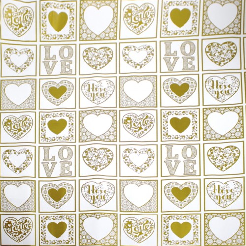 Папір пакувальний 70х100см Сердечка №154/Фоліо/(100)(200)