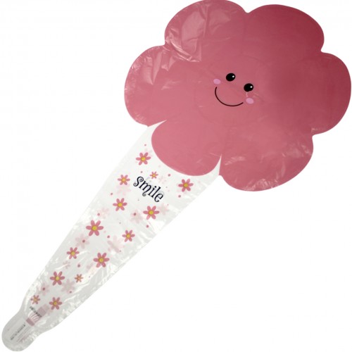 Кулька повітр. фольгована "Ромашка" рожева(50)