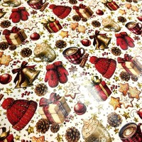 Папір пакувальний бронза 70х100см Новорічний настрій №167/Фоліо(220)