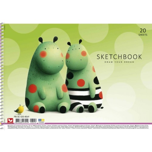 Альбом для малюв. на пруж. 20/120 А4 №PB-SC-020-8049/Школярик/(9)(108)(90)