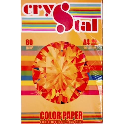 Папір кольор. А4 80г/м паст. Crystal Color Paper Saffron 240 (помаранчевий)(100)(2500)