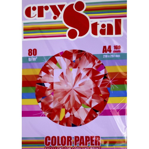 Папір кольор. А4 80г/м інт. Crystal Color Taro 274 (фіолетовий)(100)(2500)