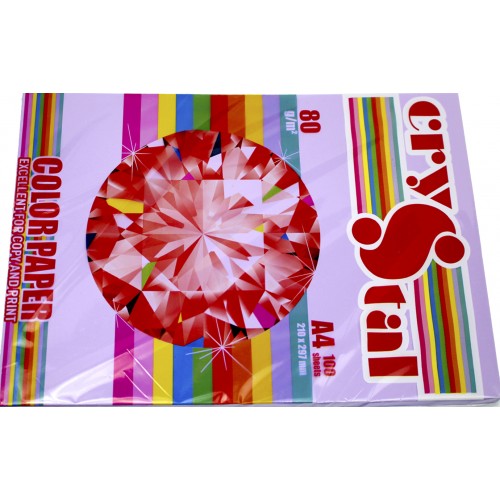 Папір кольор. А4 80г/м інт. Crystal Color Taro 274 (фіолетовий)(100)(2500)