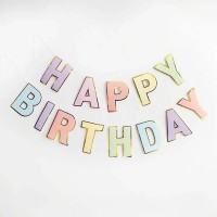 Гірлянда "Happy Birthday" друковані літери макарун №16223(12)